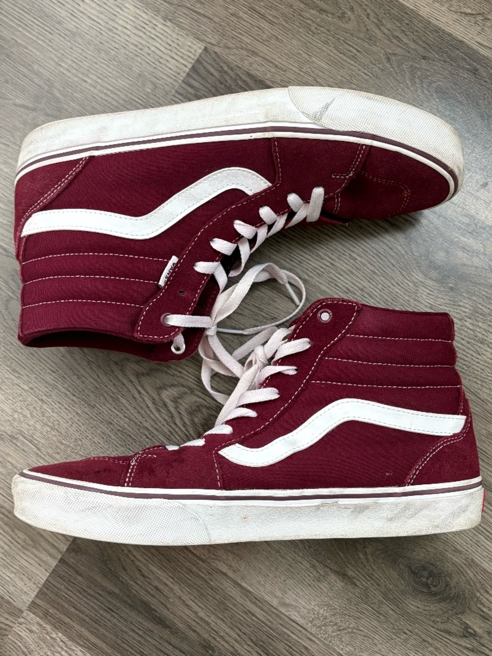 Vans High Top Sneakers in Burgundy Men's Size 10